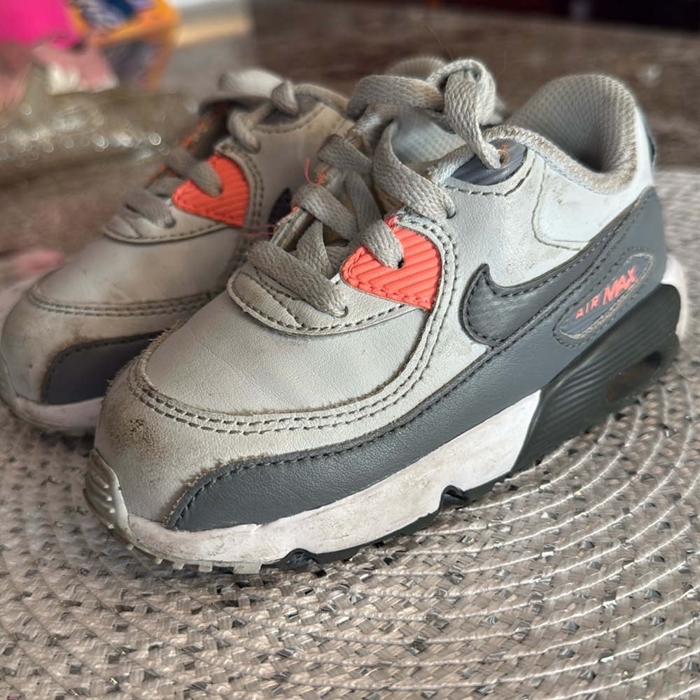 Nike Kids Gray and Orange air max Sneakers